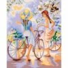 Collection D'Art Tapestry Canvas 50X60 Two Girls With Bike -Cheap Knitting Needles Store da11483 mfgc0jip.oxs