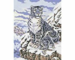 Collection D'Art Tapestry Canvas 50X60 Snow Leopard