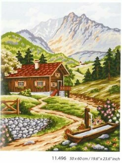 Collection D'Art Tapestry Canvas 50X60 Mountain Chalet