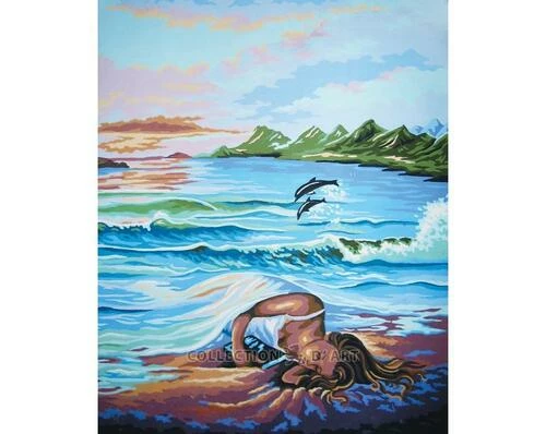 Collection D'Art Tapestry Canvas 50X60 Girl Asleep In Tide 3 Collection D'Art Tapestry Canvas 50X60 Girl Asleep In Tide