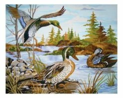 Collection D'Art Tapestry Canvas 50X60 Ducks On River