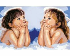 Collection D'Art Tapestry Canvas 50X60 Cherubs