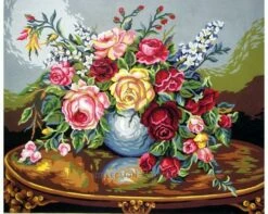 Collection D'Art Tapestry Canvas 50X60 A Vase Of Roses