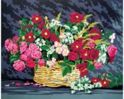 Collection D'Art Tapestry Canvas 50X60 A Basket Of Flowers