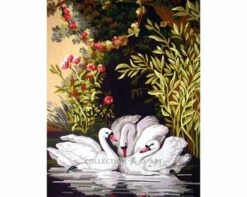 Collection D'Art Tapestry Canvas 50X60 Three Swans