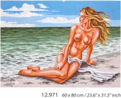 Collection D'Art Tapestry Canvas 60X80 Nude On Beach