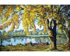 Collection D'Art Tapestry Canvas 60X80 River Scene