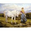 Collection D'Art Tapestry Canvas 60X90 Lady & Horse At Water -Cheap Knitting Needles Store da14280 mjzynwz0.31u
