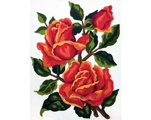 Collection D'Art Tapestry Canvas 20X25 Roses 3 Collection D'Art Tapestry Canvas 20X25 Roses