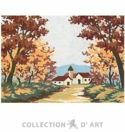 Collection D'Art Tapestry Canvas 20X25 Autumn Church
