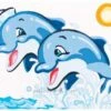Collection D'Art Tapestry Canvas 20X25 Two Leaping Dolphin -Cheap Knitting Needles Store da3228 krlppum5.opl