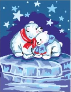 Collection D'Art Tapestry Canvas 20X25 Polar Bears