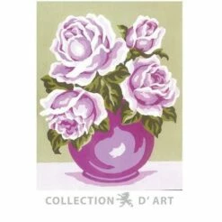 Collection D'Art Tapestry Canvas 20X25 Vase Of Roses