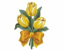 Collection D'Art Tapestry Canvas 20X25 Yellow Tulips