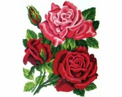 Collection D'Art Tapestry Canvas 20X25 Red Roses