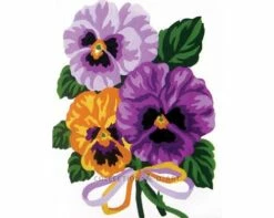 Collection D'Art Tapestry Canvas 20X25 Pansies