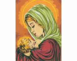 Collection D'Art Tapestry Canvas 30X40 Madonna (Lime) & Child