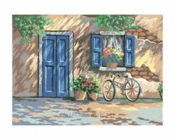 Collection D'Art Tapestry Canvas 30X40 Bicycle Under Window