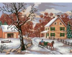 Collection D'Art Tapestry Canvas 30X40 Winter Scene