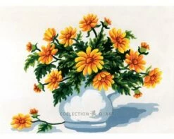 Collection D'Art Tapestry Canvas 30X40 Zinnias