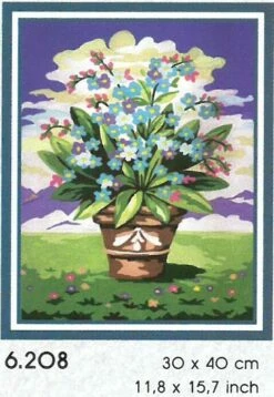 Collection D'Art Tapestry Canvas 30X40 Pot Of Primulas
