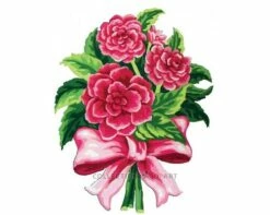 Collection D'Art Tapestry Canvas 30X40 Posy- Dark Pink