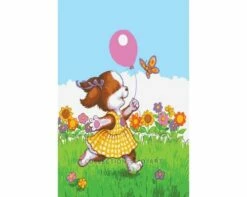 Collection D'Art Tapestry Canvas 30X40 Dog W/Pink Balloon