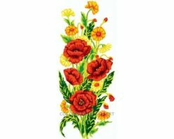 Collection D'Art Tapestry Canvas 30X60 Bunch Red Poppies