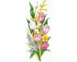 Collection D'Art Tapestry Canvas 30X60 Bunch Pink Tulips