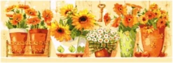 Collection D'Art Tapestry Canvas 35X80 Marigolds In Pots