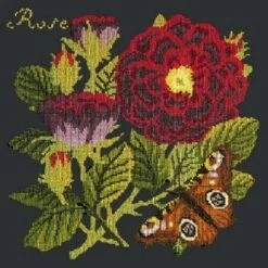 Elizabeth Bradley Tapestry Kit - The Rose (black Background)