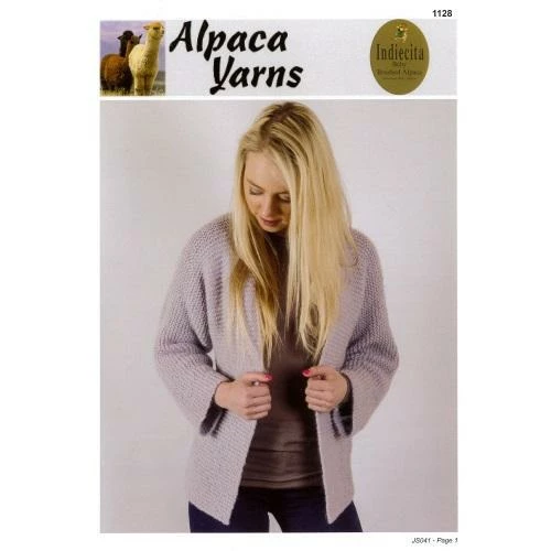Alpaca Yarns 1128 Cosy Cardigan - Knitting Pattern 3 Alpaca Yarns 1128 Cosy Cardigan - Knitting Pattern