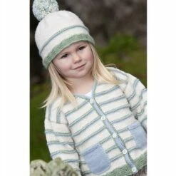 Lisa F Little Cupcakes LF02 Stripe Cardigan With Patch Pockets