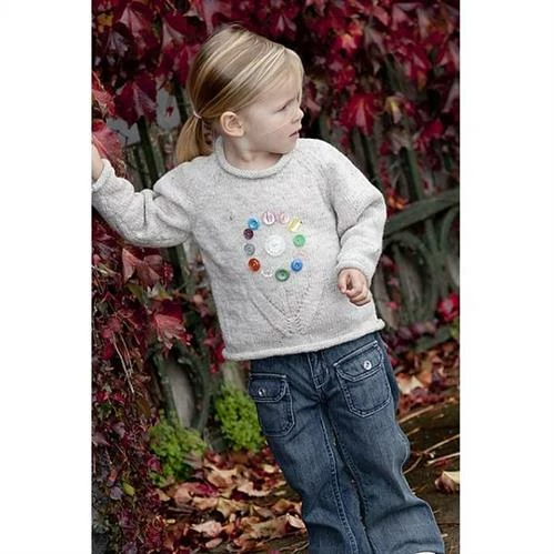 Lisa F Little Cupcakes LF07 Sweater With Antique Button Flower 4 Lisa F Little Cupcakes LF07 Sweater With Antique Button Flower - Image 2
