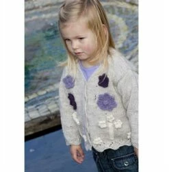 Lisa F Little Cupcakes LF10 Appliqued Flower Cardigan With Lace -Cheap Knitting Needles Store lf10 2 637406201303270534