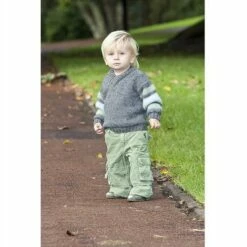 Lisa F Little Cupcakes LF13 Reverse Stocking Stitch Sweater With Stripe Sleeves -Cheap Knitting Needles Store lf13 2 637406200805170896