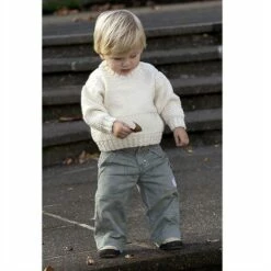 Lisa F Little Cupcakes LF16 Textured Stripe Sweater With Cable Rib