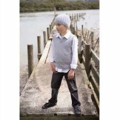 Lisa F Little Cupcakes LF27 Boys V-Neck Vest And Rib Beanie -Cheap Knitting Needles Store lf27 4 637406200329231889