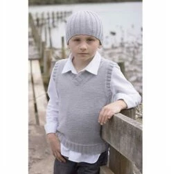 Lisa F Little Cupcakes LF27 Boys V-Neck Vest And Rib Beanie -Cheap Knitting Needles Store lf27 5 637406200329650778