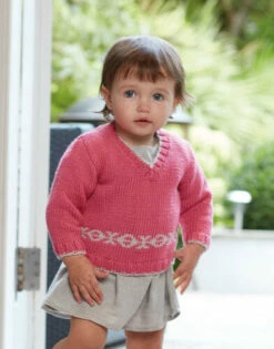 Sirdar Baby V Neck Jumper & Tank In Snuggly Cashmere Merino Knitting Pattern
