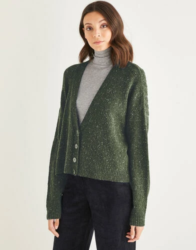 Sirdar Women’s Mock Cable V-neck Cardigan In Haworth Tweed 10147 6 Sirdar Women’s Mock Cable V-neck Cardigan In Haworth Tweed 10147 - Image 4