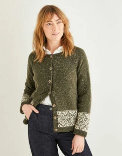 Sirdar Women’s Yorkshire Fairisle Cardigan In Haworth Tweed 10156