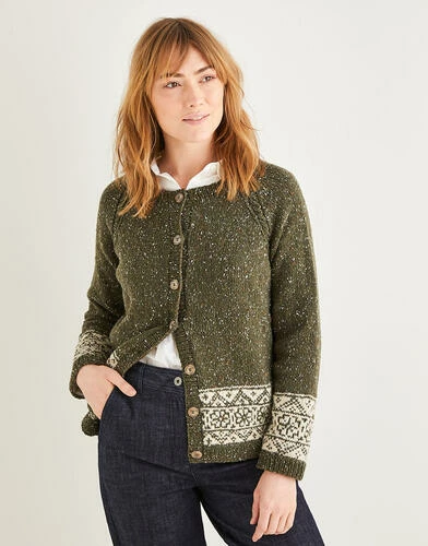 Sirdar Women’s Yorkshire Fairisle Cardigan In Haworth Tweed 10156 3 Sirdar Women’s Yorkshire Fairisle Cardigan In Haworth Tweed 10156