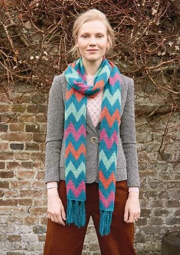 Rowan Zig Zag By Kaffe Fassett, Womans Scarf Pattern 3 Rowan Zig Zag By Kaffe Fassett, Womans Scarf Pattern