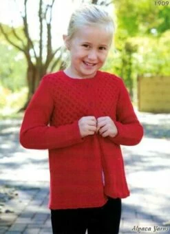 Alpaca Yarns Scarlet Girls Alpaca Jacket With Honeycomb Pattern 1909