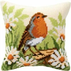 Vervaco Cross Stitch Cushion Kit - Robin