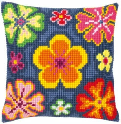 Vervaco Cross Stitch Cushion Kit - Flower Power