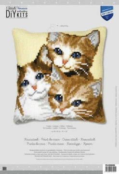 Vervaco Cross Stitch Cushion Kit - 3 Kitties -Cheap Knitting Needles Store pn 00085068 ffhkxrce.glf