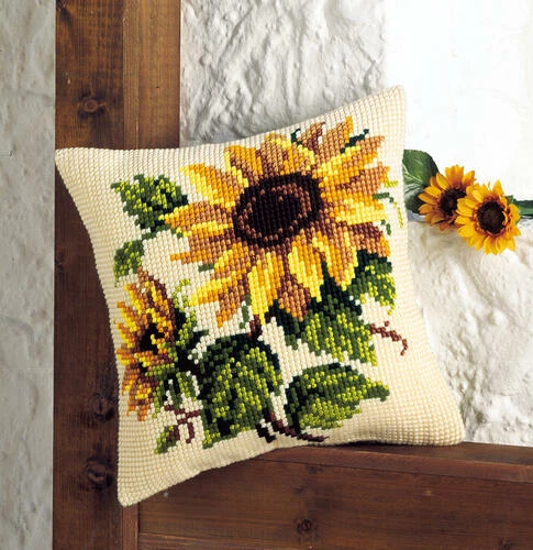 Vervaco Cross Stitch Cushion Kit - Sunflowers 4 Vervaco Cross Stitch Cushion Kit - Sunflowers - Image 2