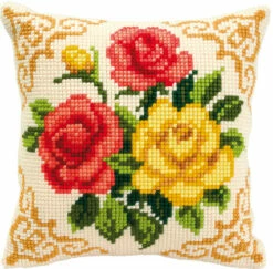 Vervaco Cross Stitch Cushion Kit - Flowers #1